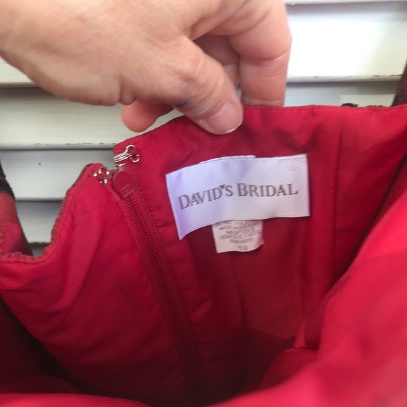 SALE! David's Bridal Red & Black Zip Back Corset - Picture 4 of 7